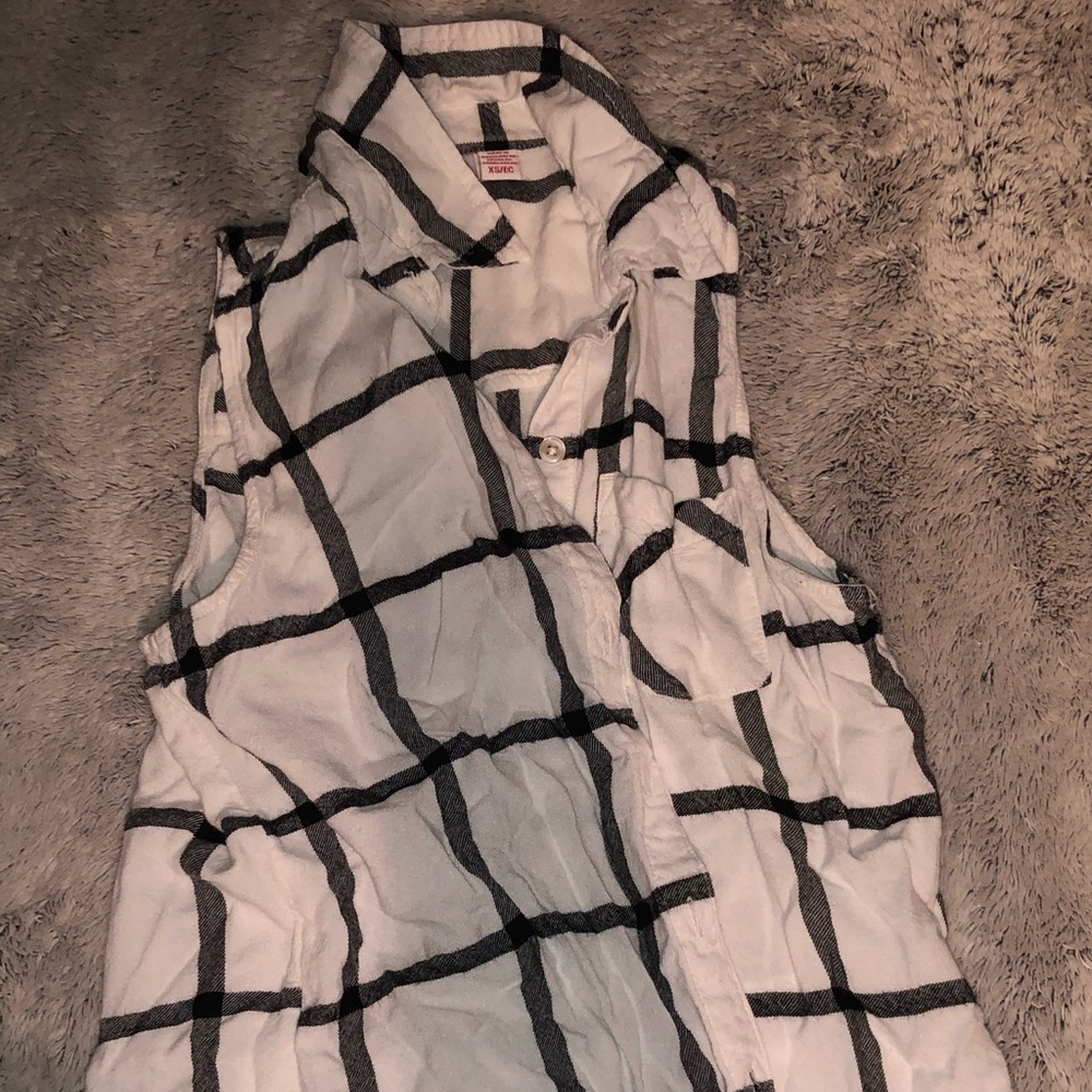 white flannel vest